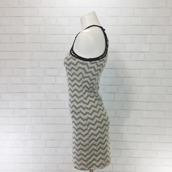 Nasty Gal Chevron Halter Cage Neck Mini Dress - Picture 3 of 4